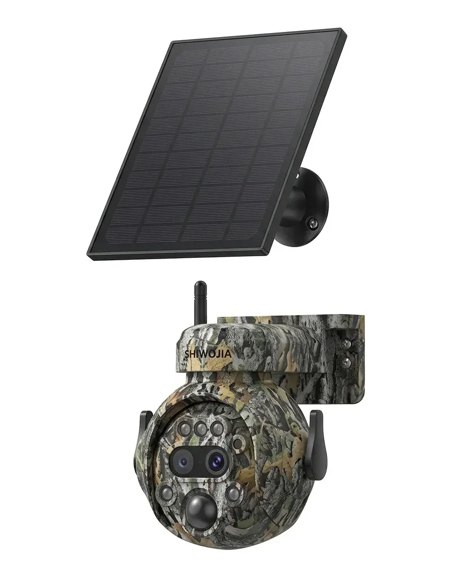 Камуфлажна соларна ловна камера с двоен обектив