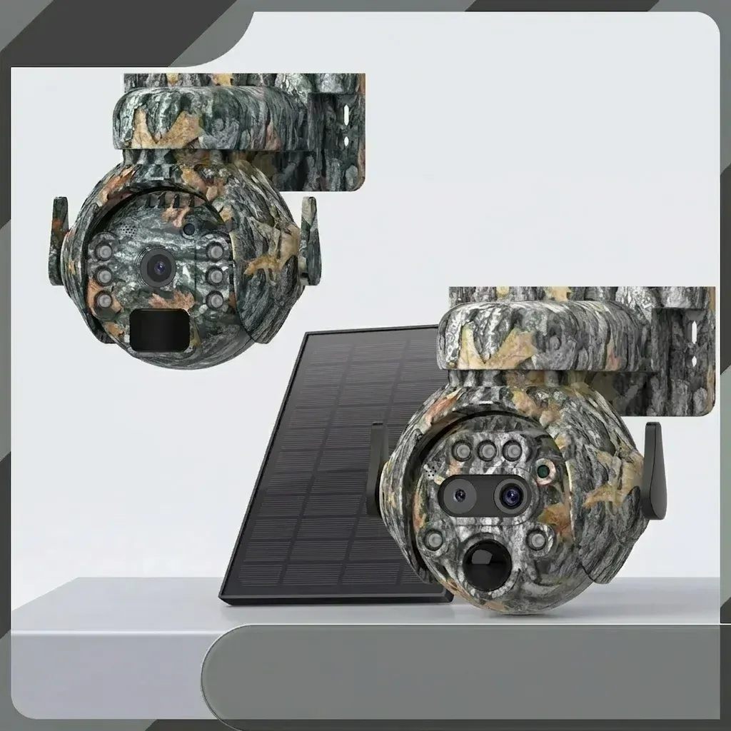 Камуфлажна 4G соларна камера с двоен обектив
