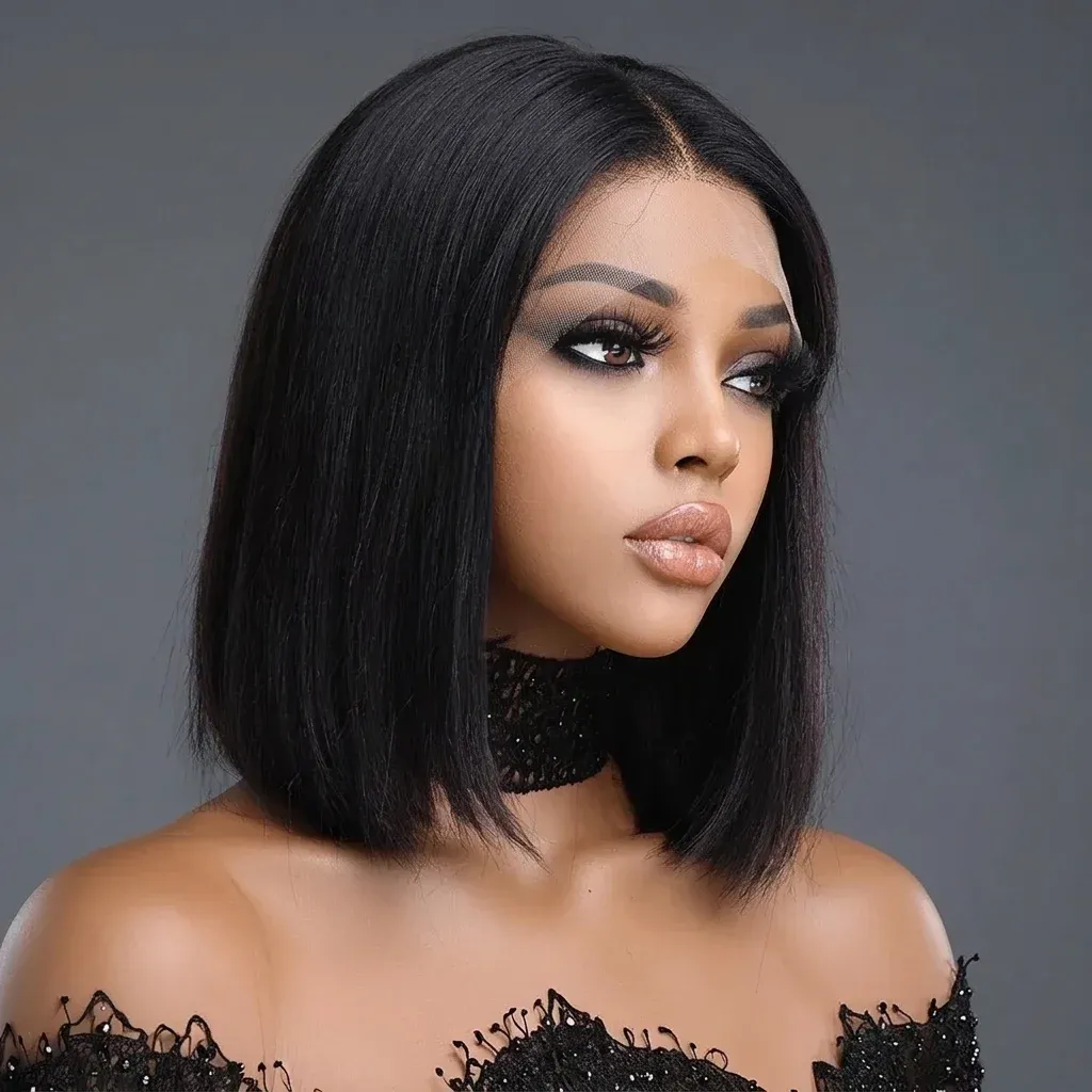 Къса права перука с бретон