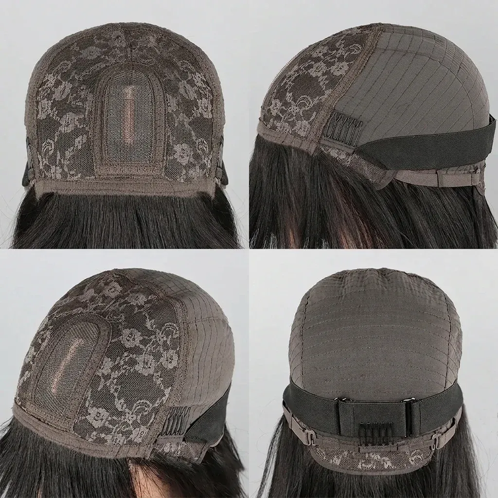 Къса права перука с дантелена предна линия