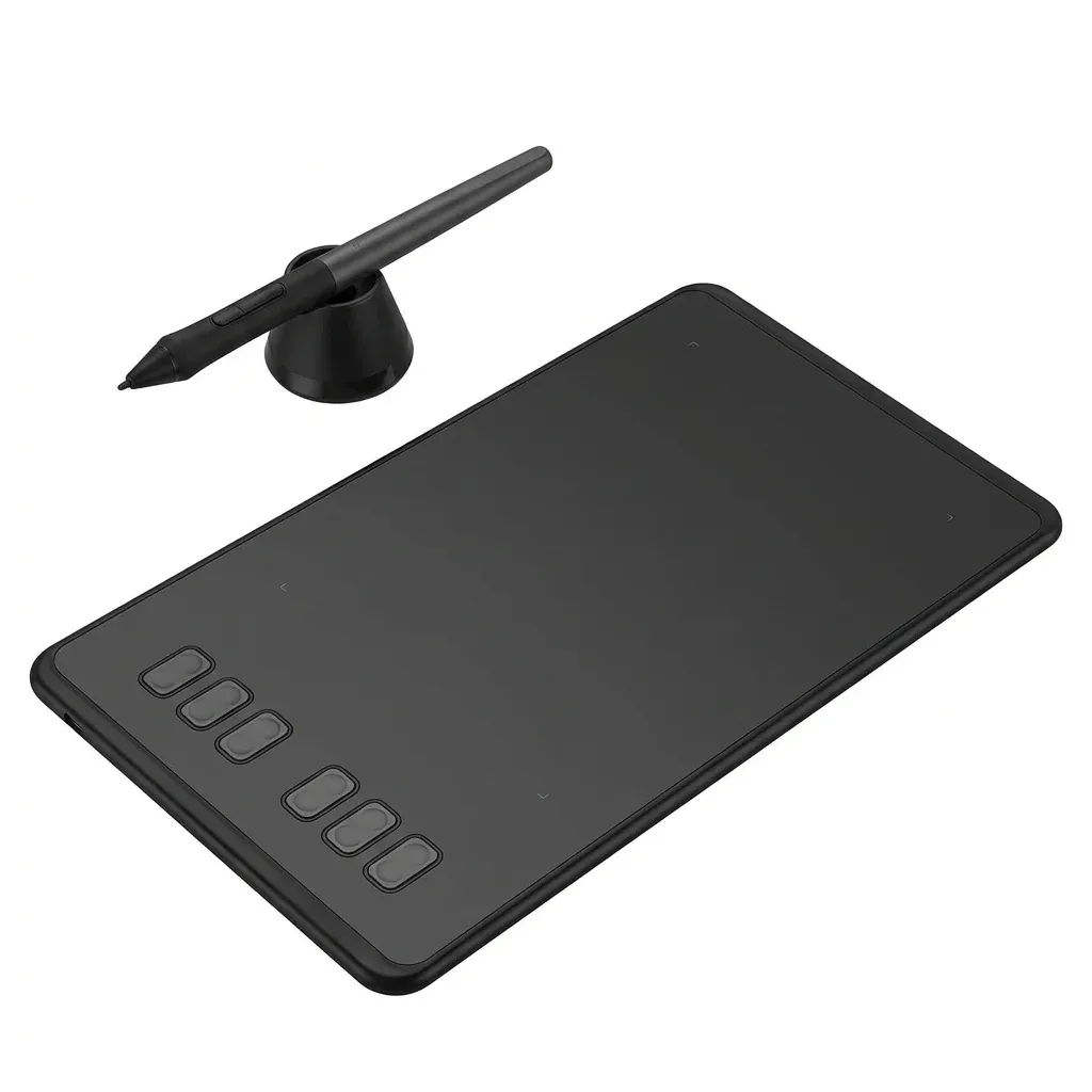 Черен графичен таблет HUION със стилус