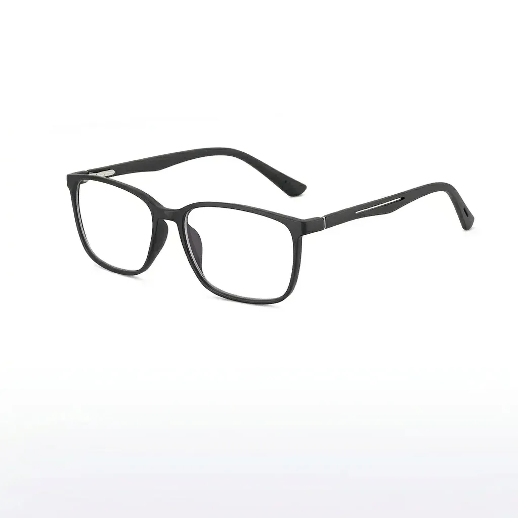 Правоъгълни черни диоптрични очила BLUEMOKY