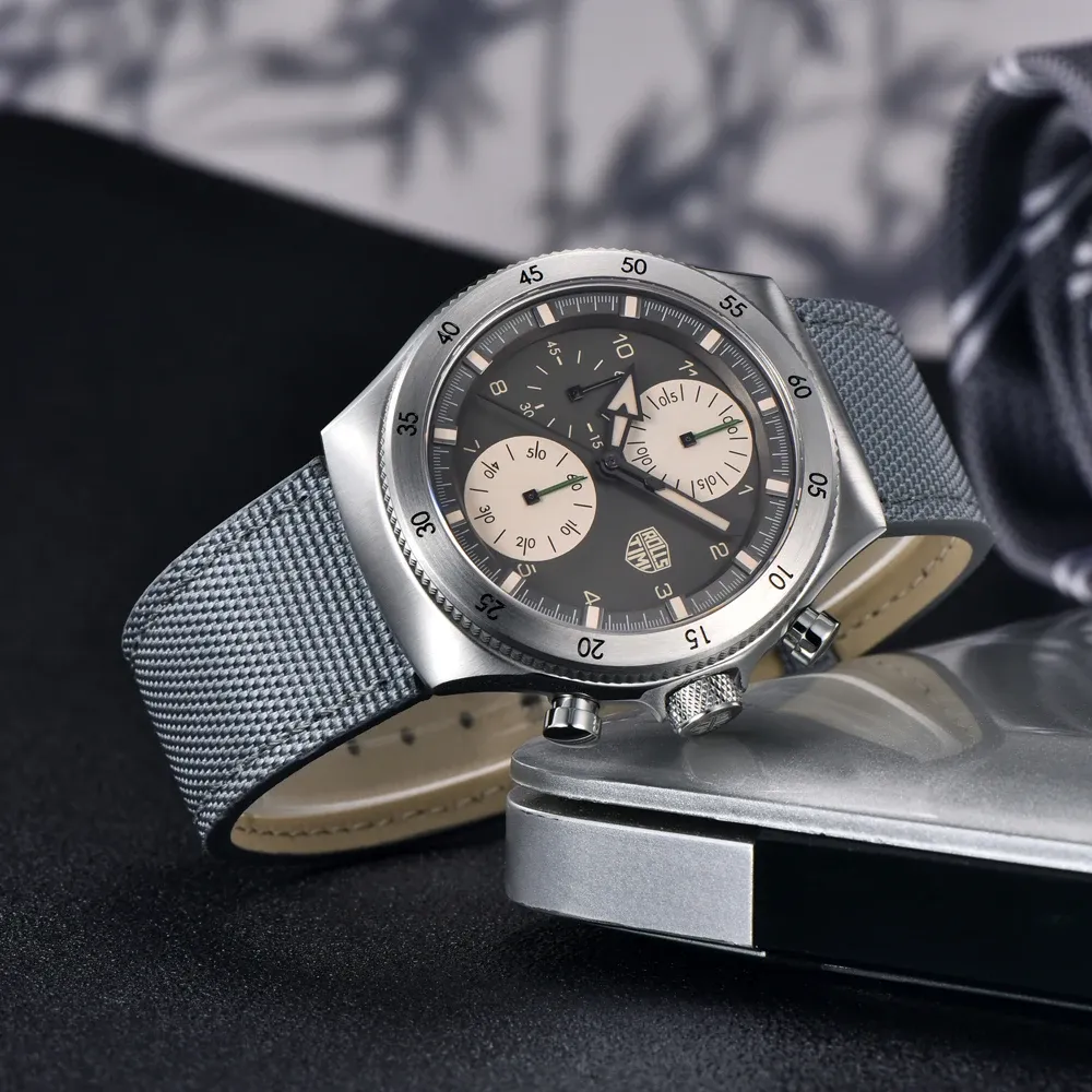 Ретро мъжки хронограф PAGANI DESIGN с сапфирено стъкло и 10 Bar