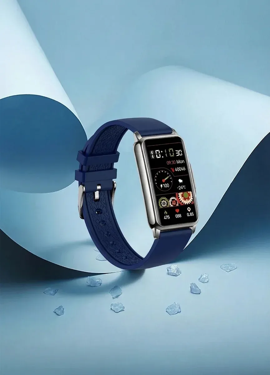 Тъмносин LIGE смарт часовник отпред