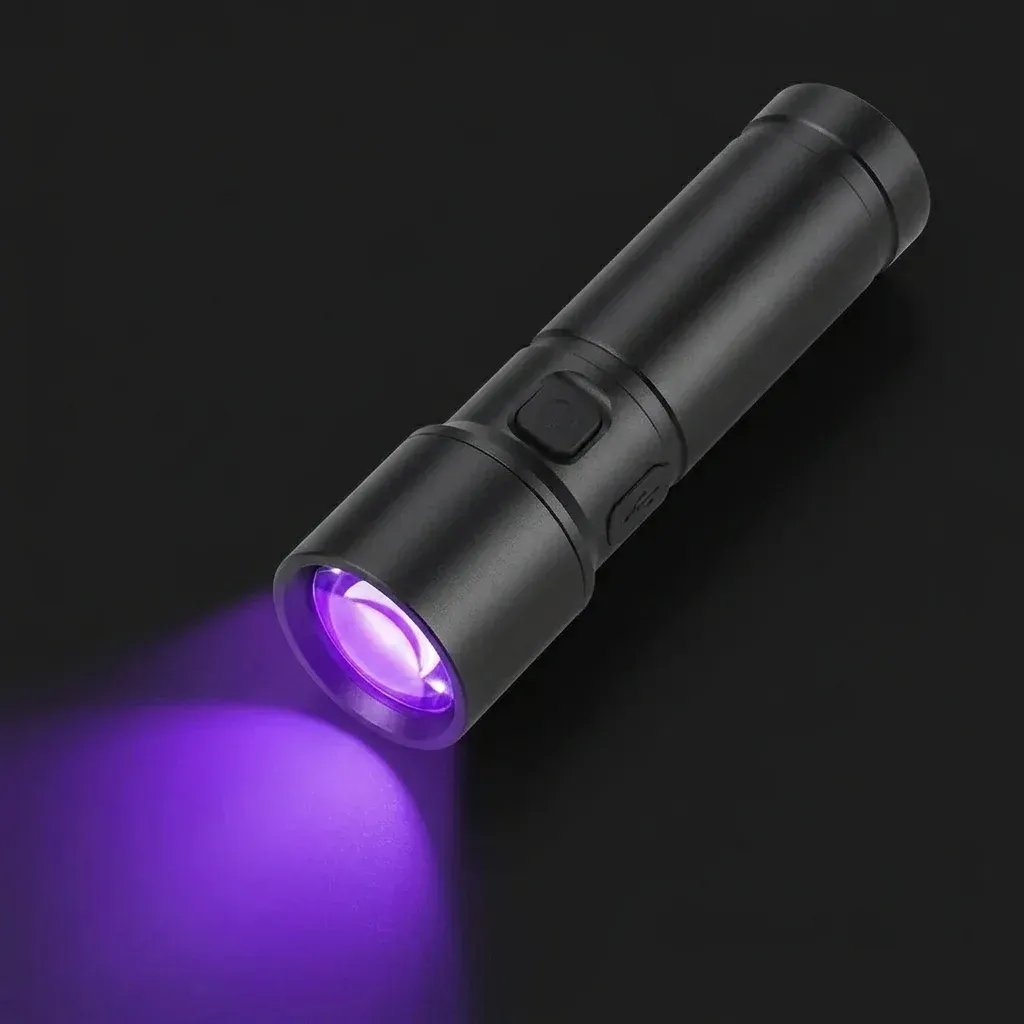Компактен черен UV фенер 365nm