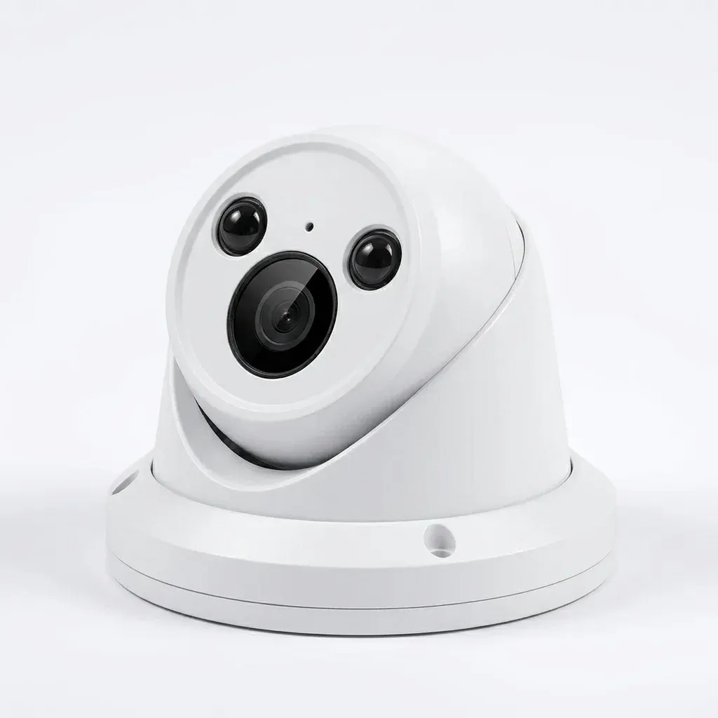 Бяла куполна IP камера без стикери