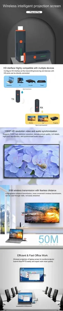 Безжичен HDMI удължител 1080P черен