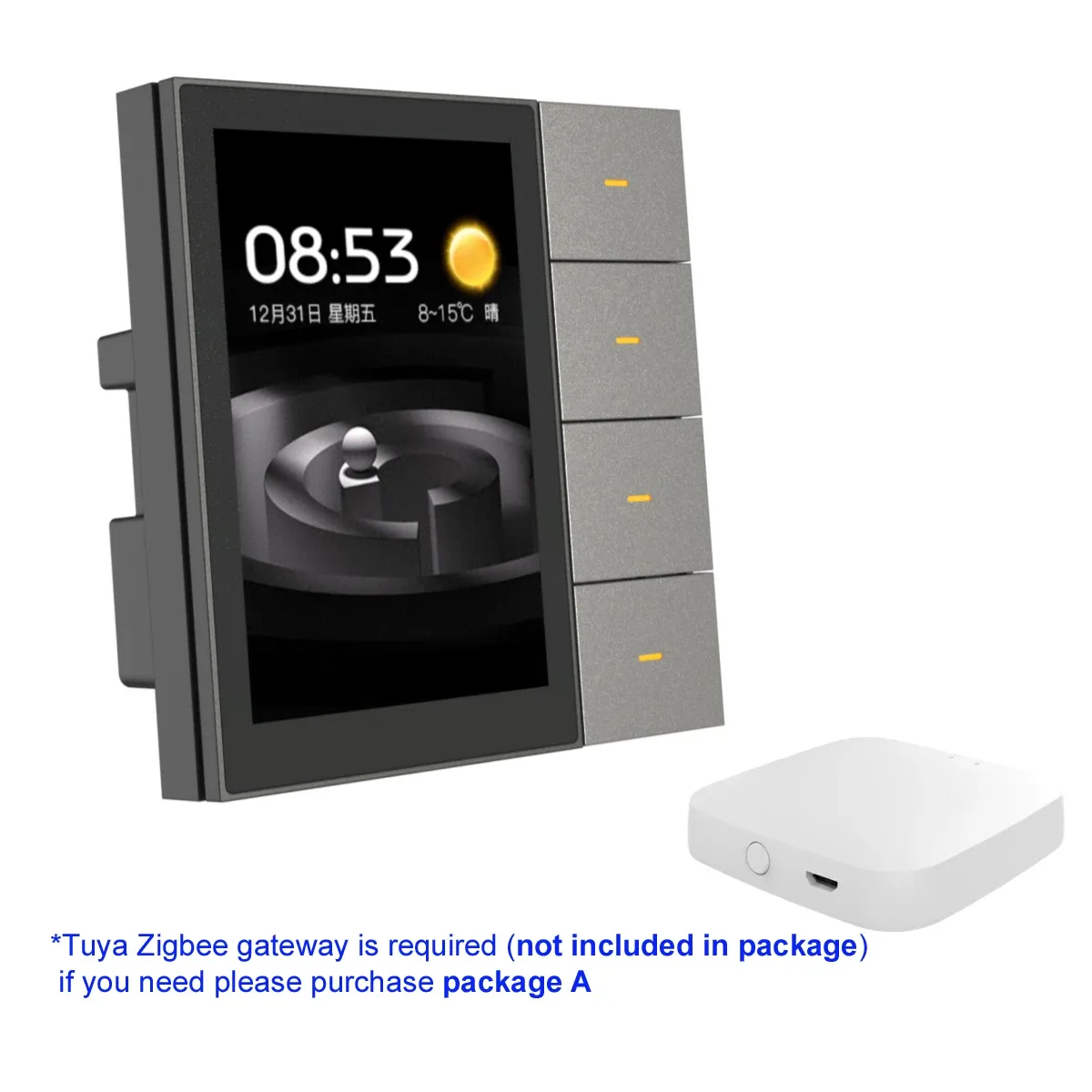 Tuya F3-Pro ZigBee стенен смарт панел с тъч екран