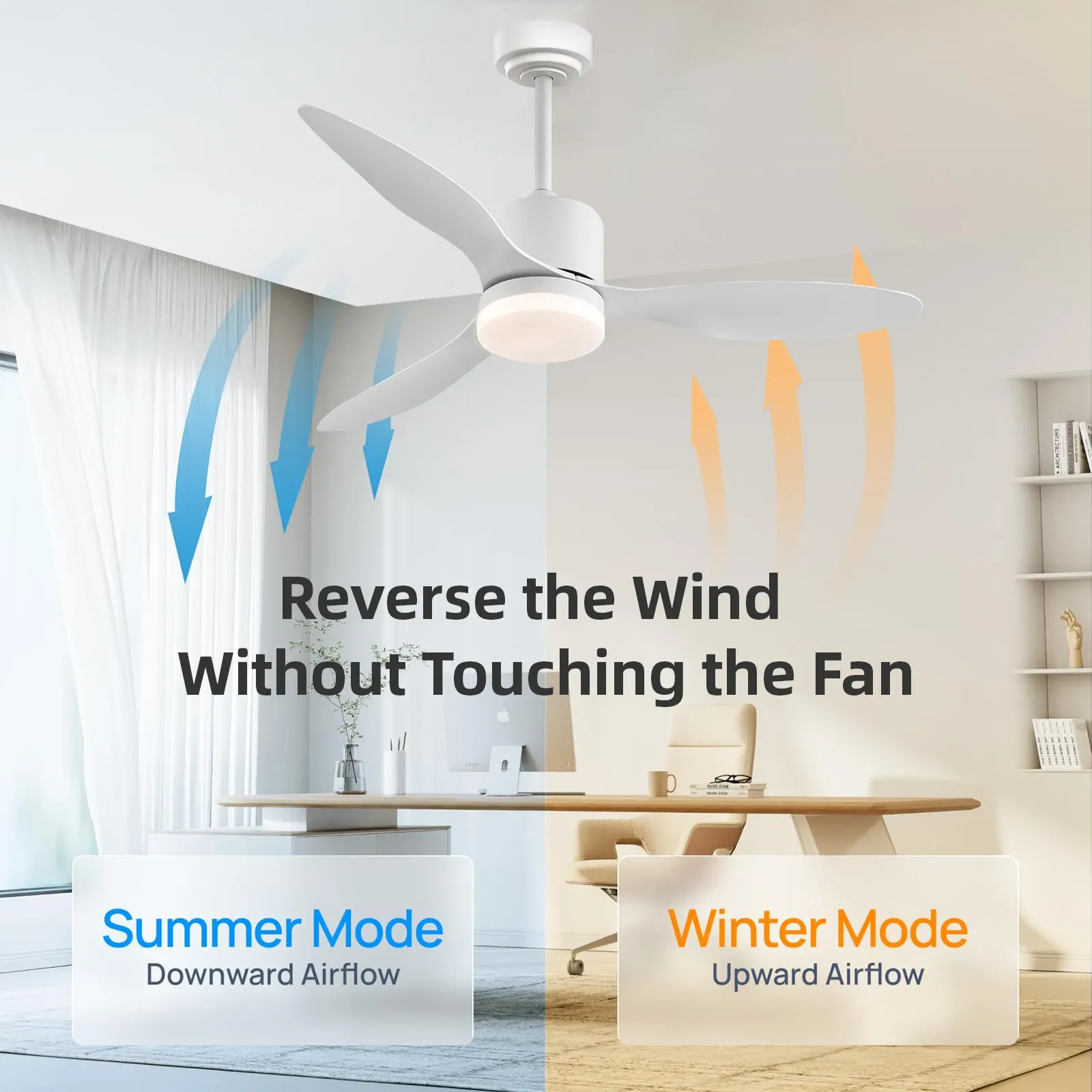 Смарт таванен вентилатор с LED осветление и DC мотор AP