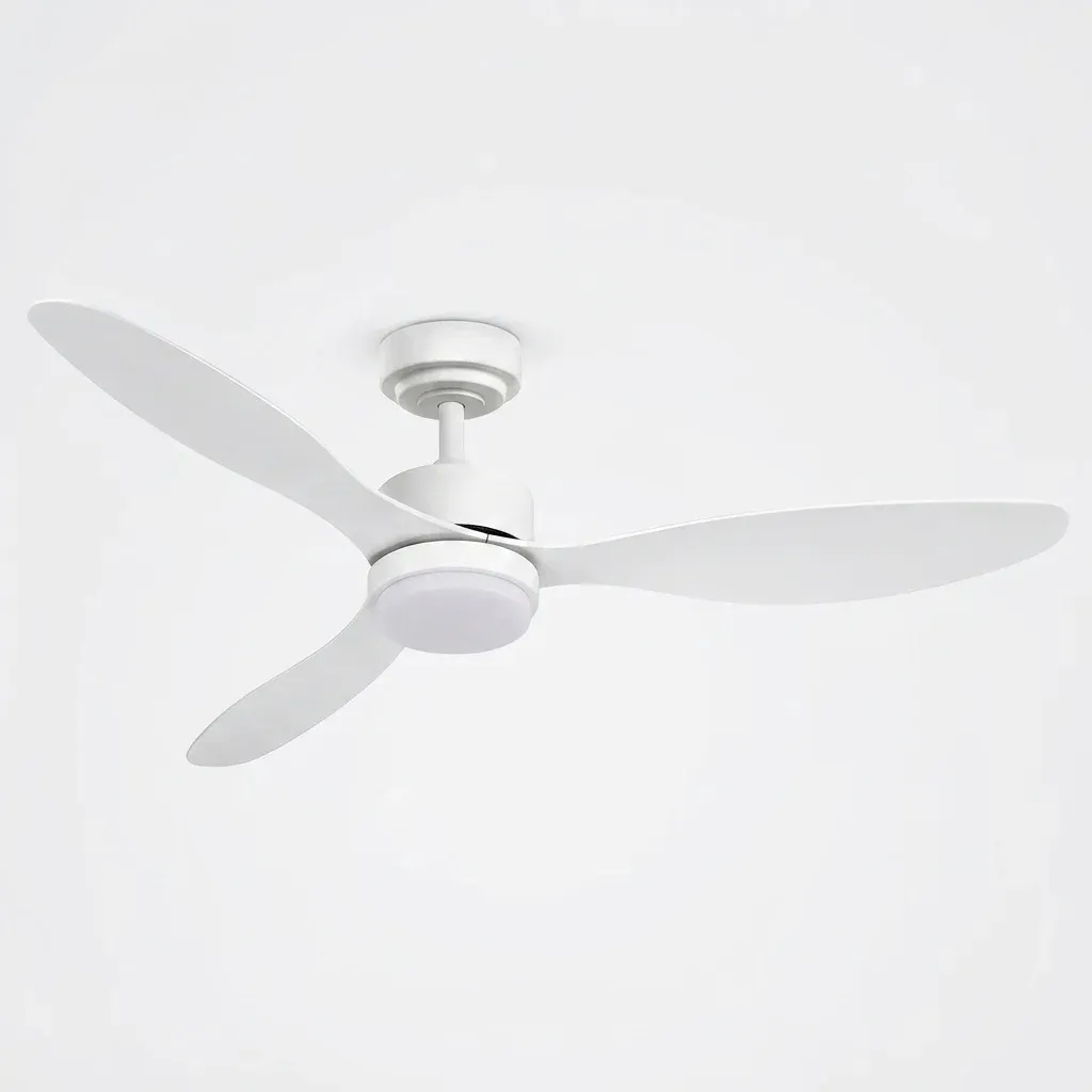 Смарт бял таванен вентилатор с LED