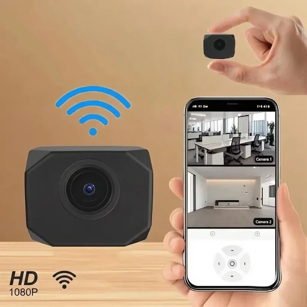 Мини Wi‑Fi камера черна студийна снимка