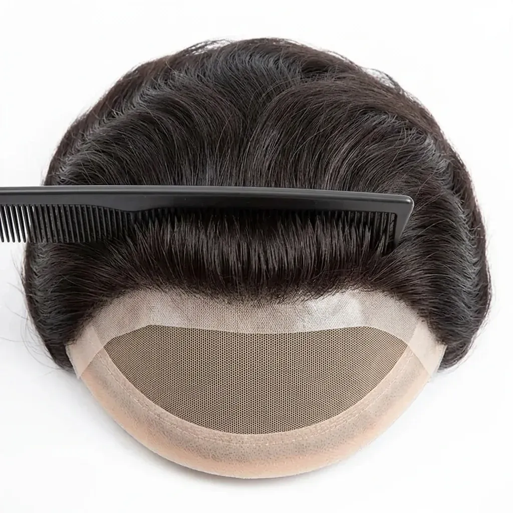 Мъжка система за коса с дантелена основа