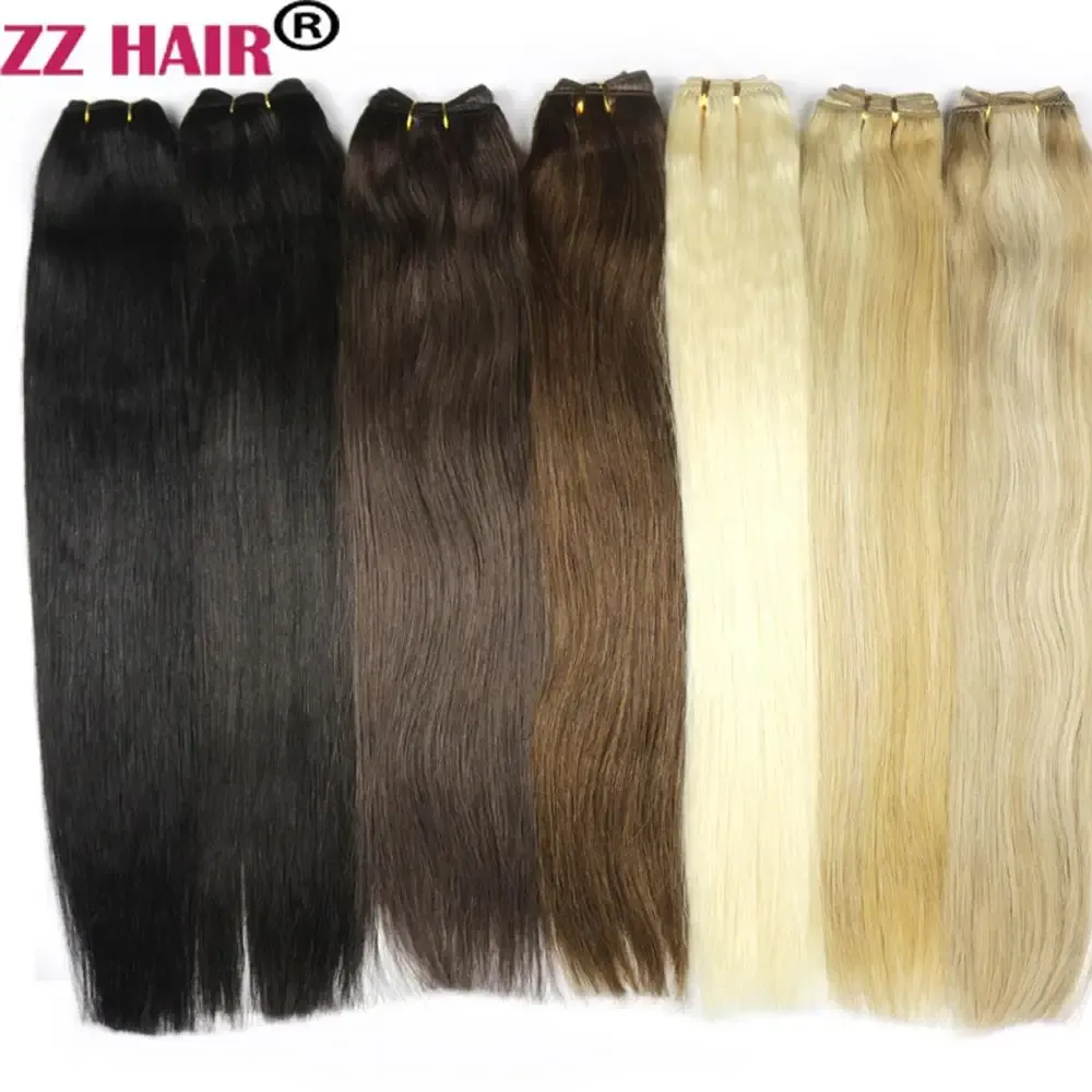 Естествени прави кичури от човешка коса Remy, 100 г