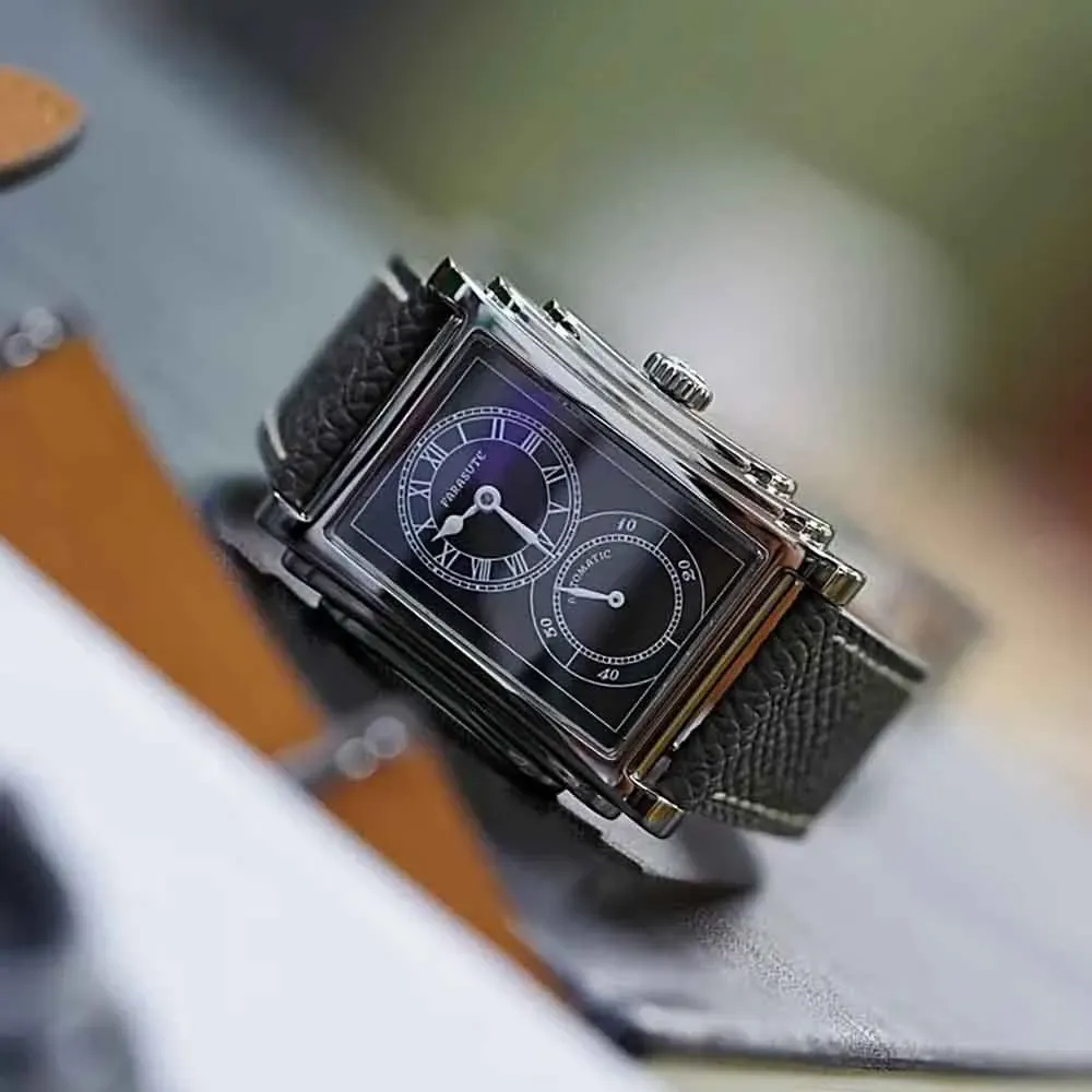 FARASUTE автоматичен мъжки часовник с правоъгълен корпус и сапфир