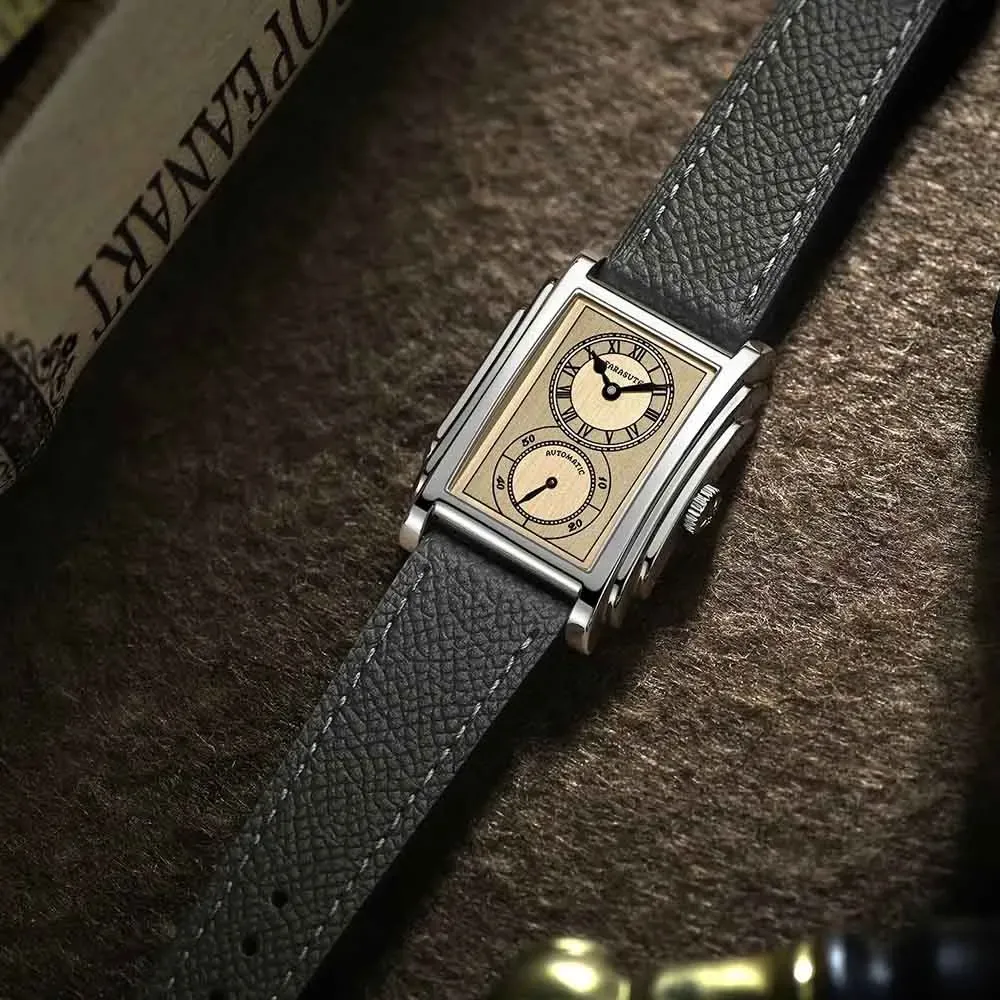 FARASUTE автоматичен мъжки часовник с правоъгълен корпус и сапфир