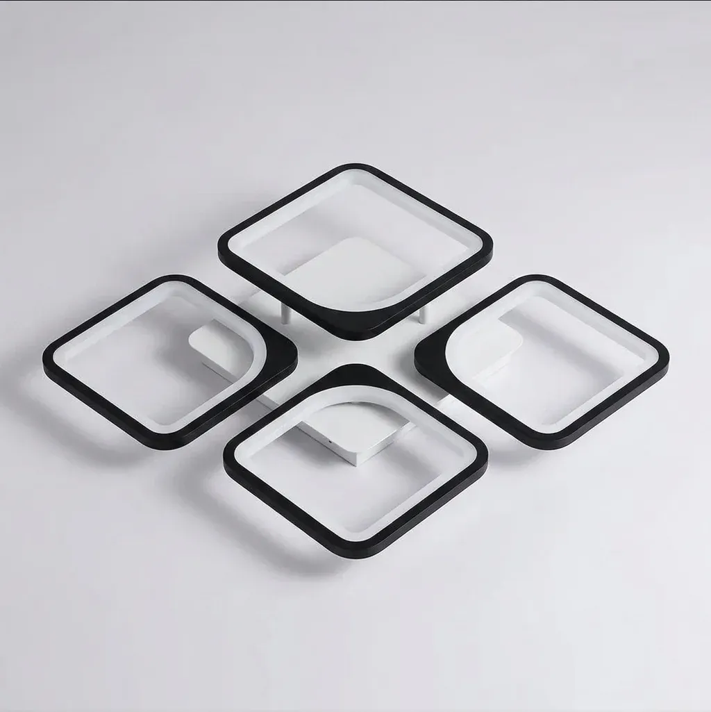 Модерен квадратен LED плафон с дистанционно