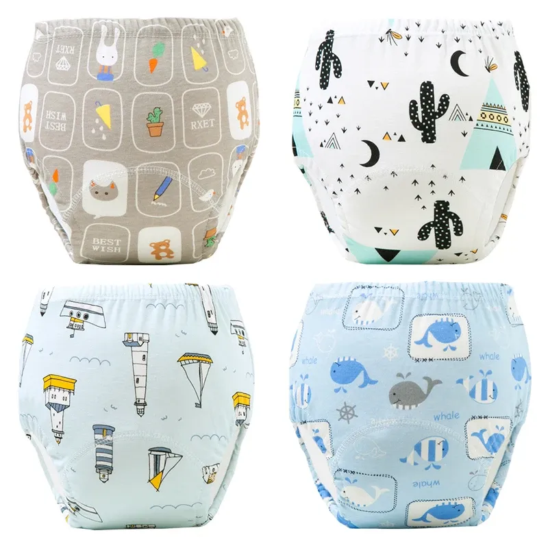 Многократни водоустойчиви тренировъчни гащички за бебе, 4 броя