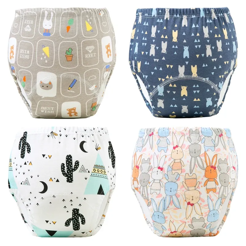 Многократни водоустойчиви тренировъчни гащички за бебе, 4 броя