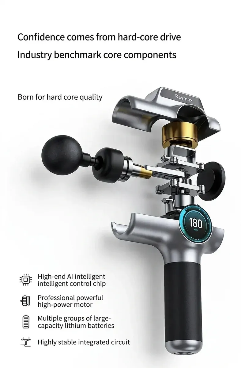 Масажен пистолет Raymax със LED дисплей