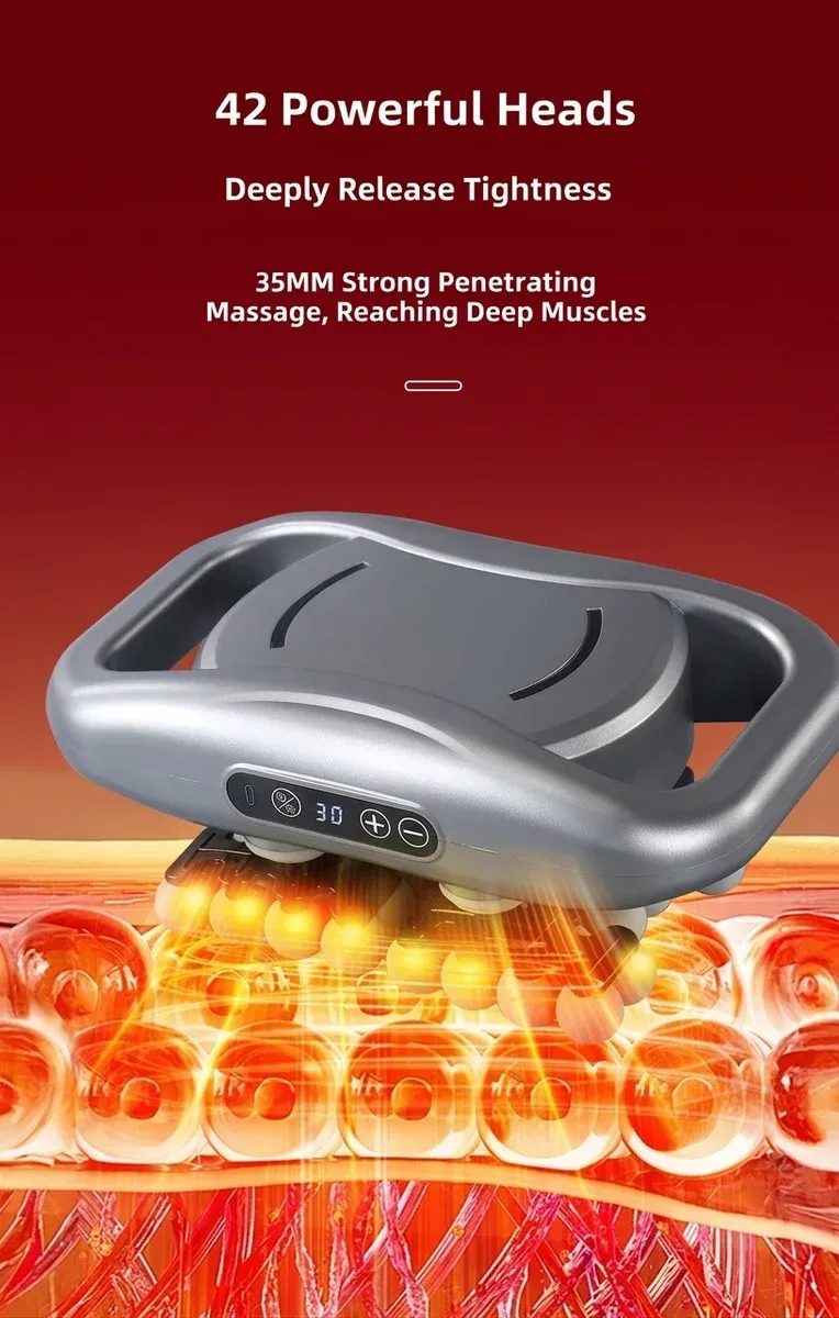 Портативен масажен пистолет с 42 накрайника