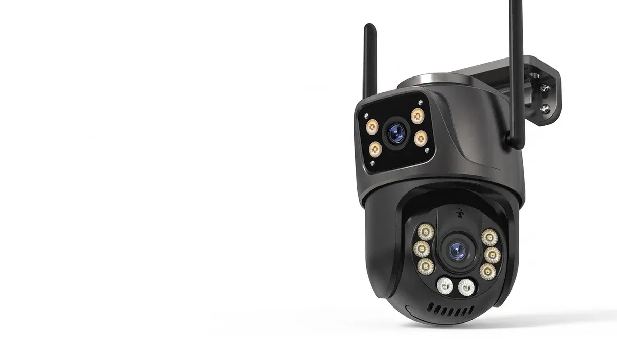 Двулещова черна Wi‑Fi PTZ камера