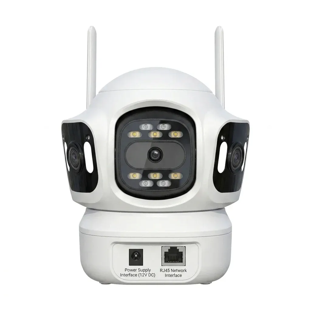 Тристранна Wi‑Fi IP камера бяла