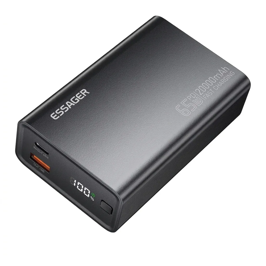 Външна батерия Essager 20000mAh 65W черна
