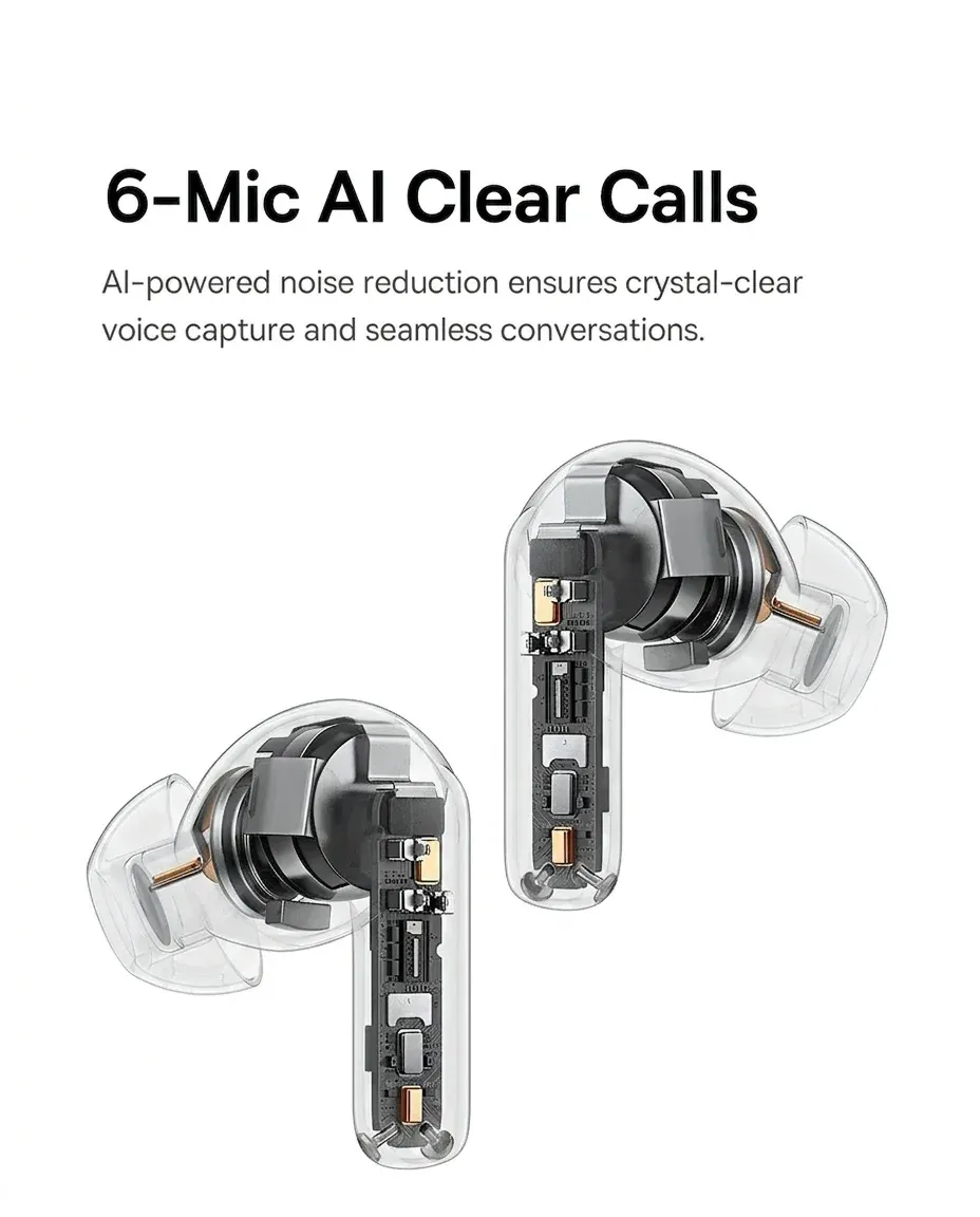 Прозрачни безжични слушалки Baseus EP10 Pro