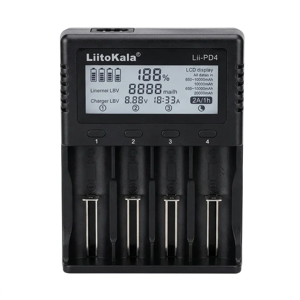 Интелигентно зарядно LiitoKala Lii-PD4 отпред
