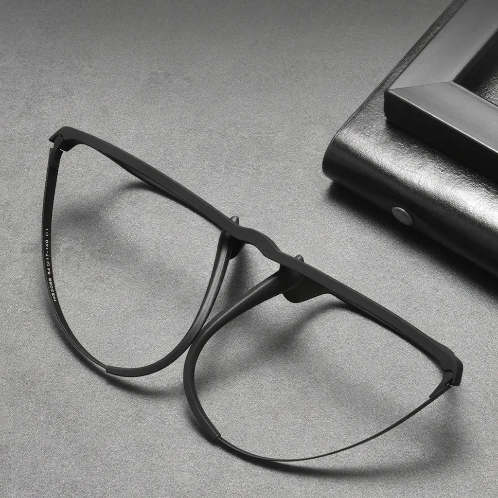 Черни квадратни ултралеки мъжки очила