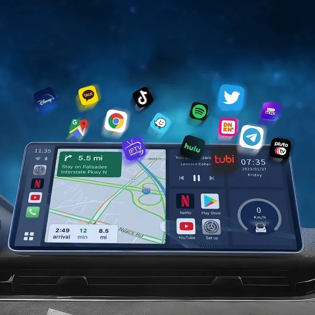 תצוגת Carlinkit TBOX-LED נקייה מלפנים