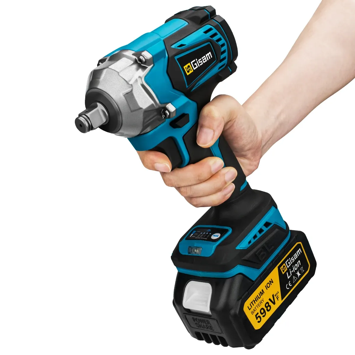Акумулаторен ударен гайковерт Gisam 1200 Nm за Makita 18V