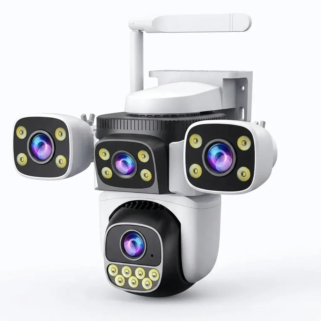 Четирилензова Wi‑Fi PTZ камера бял корпус
