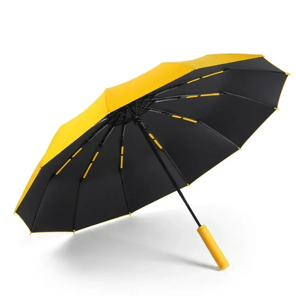 Автоматичен жълт чадър с 72 спици