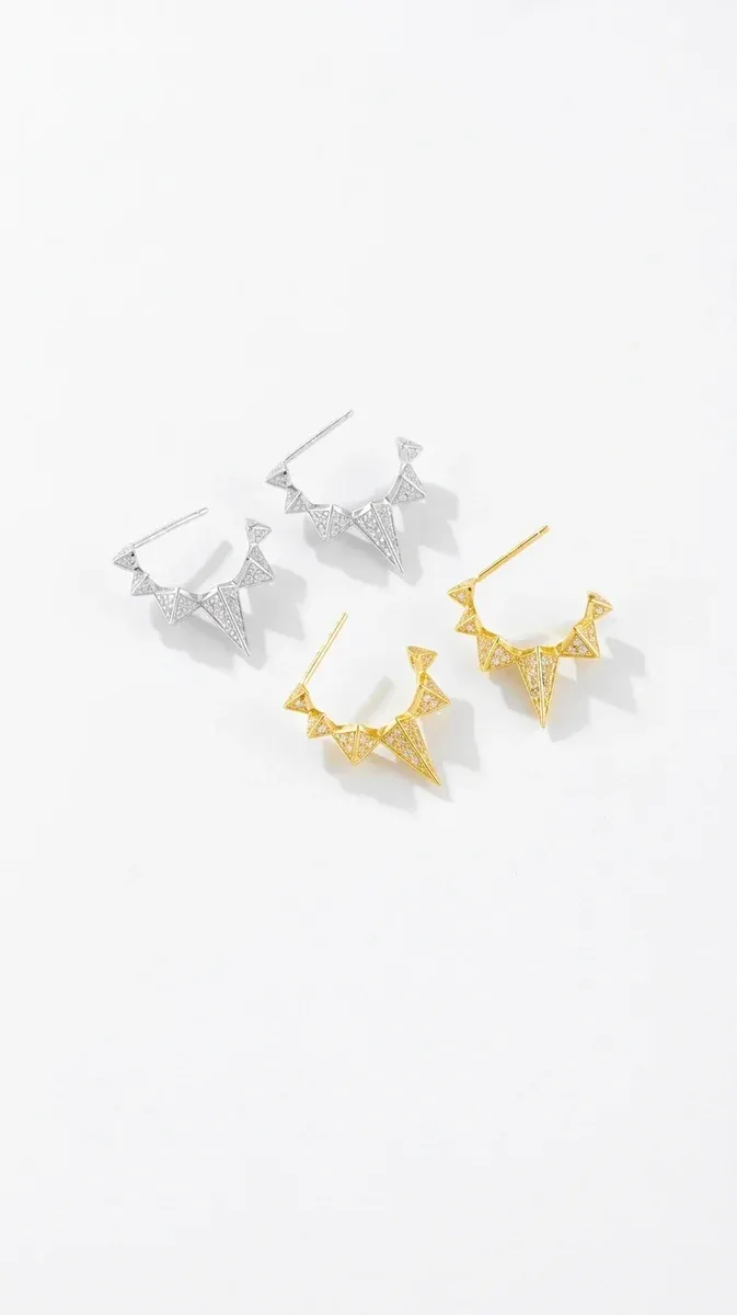 Сребърни хъги обеци с шипове ANDYWEN