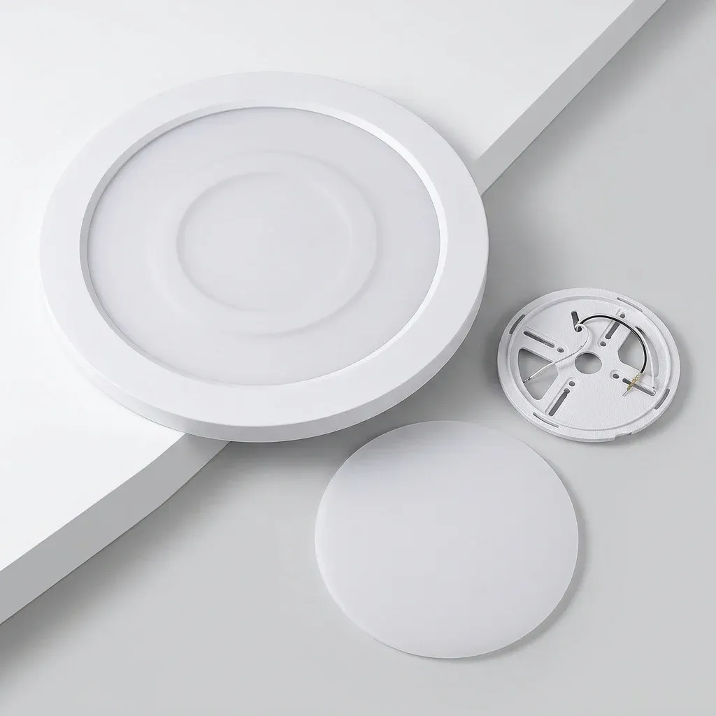 Тънък бял кръгъл LED таванен панел