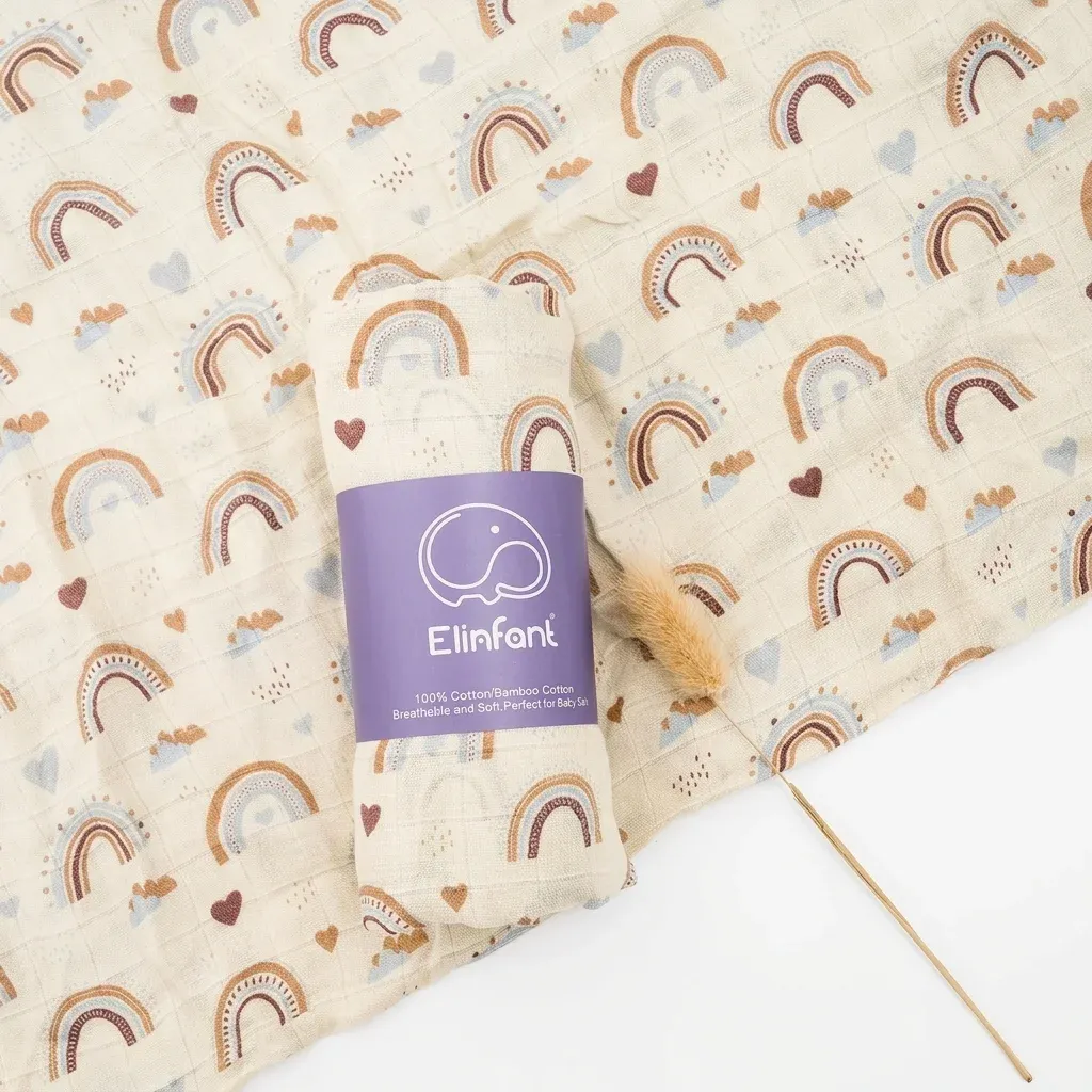 Муселинено бебешко одеяло с дъги