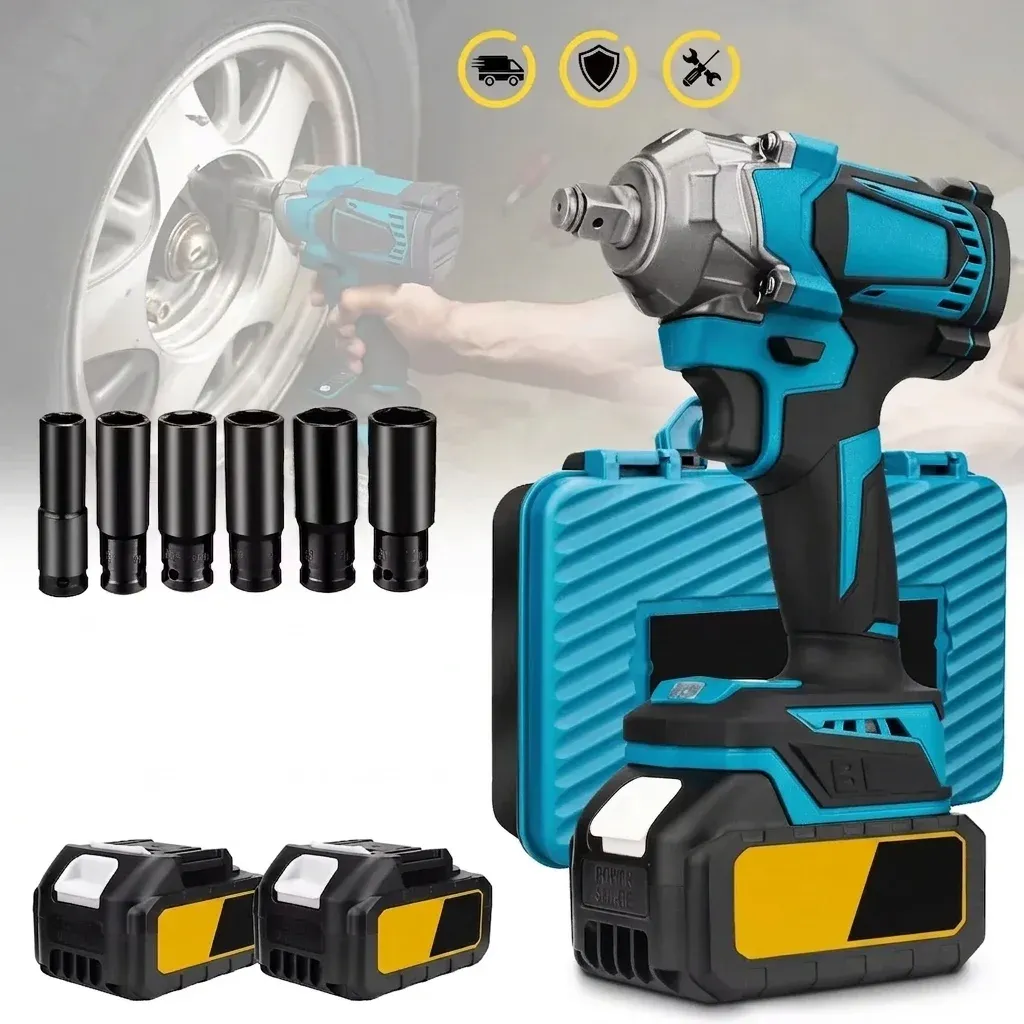 Акумулаторен гайковерт комплект на бял фон