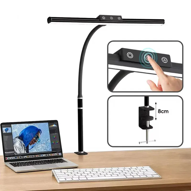 USB LED лампа с клипс, гъвкаво рамо и 5 цветни режима