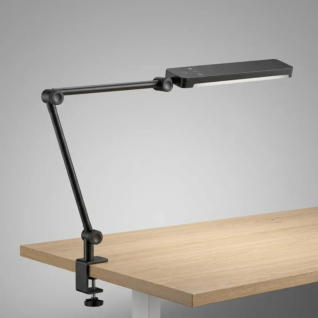 Черна регулируема LED лампа с клипс