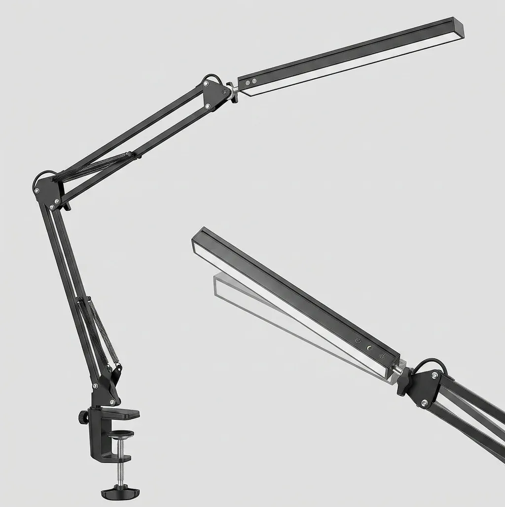 Регулируема черна LED лампа с клипс