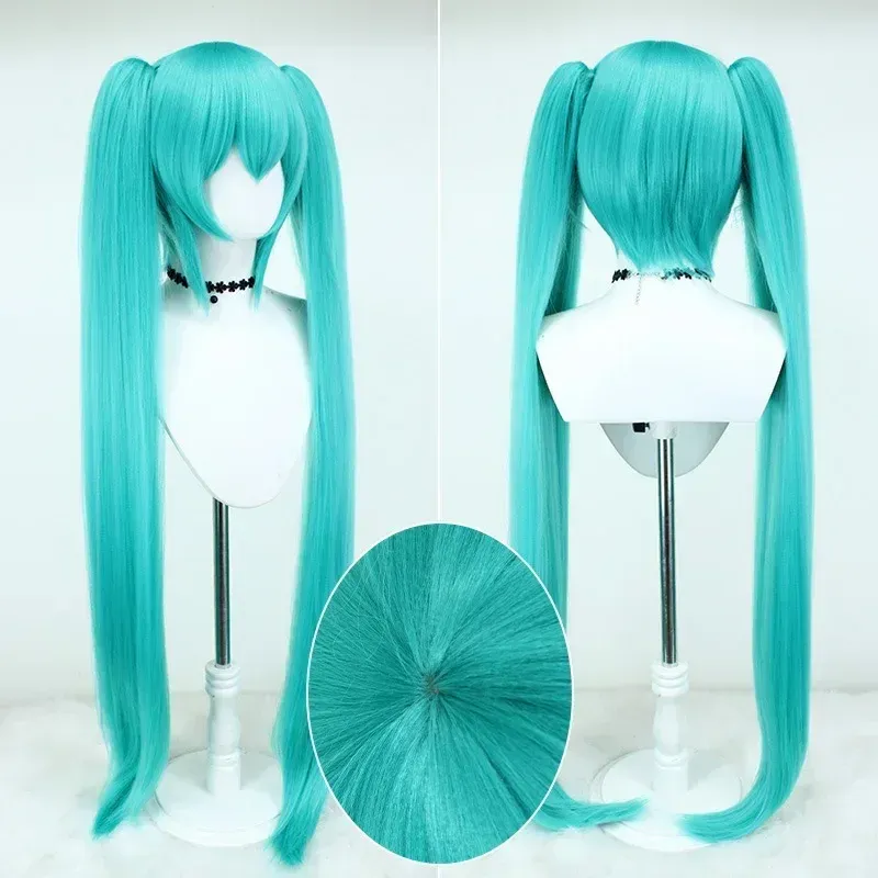 Перука Hatsune Miku с двойни опашки, 110 см