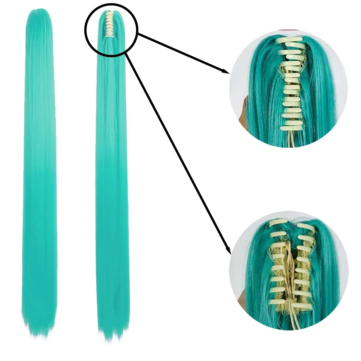 Перука Hatsune Miku с двойни опашки, 110 см