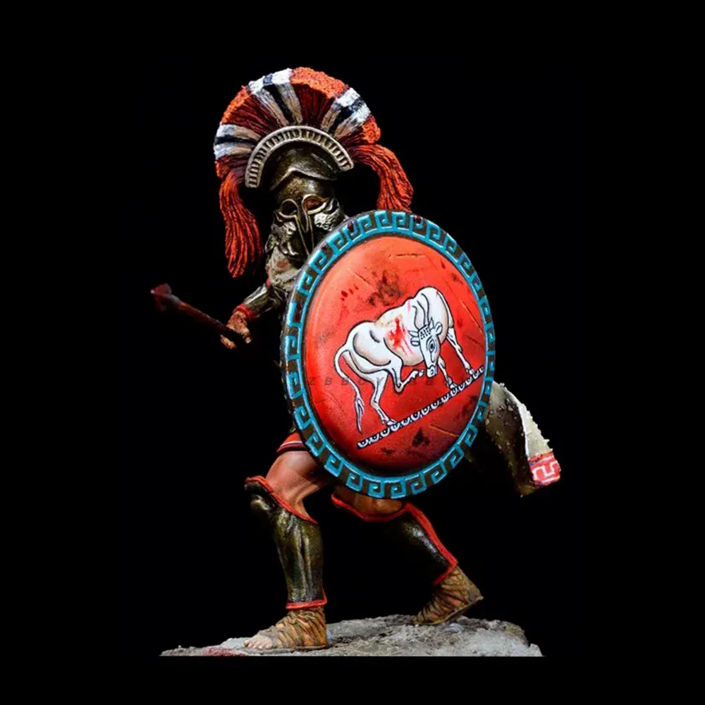 Смолна фигура на спартански тежък пехотинец за сглобяване, 75 мм