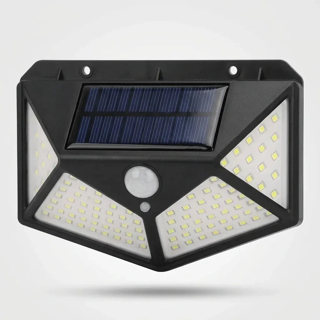 Черен соларен LED прожектор с датчик